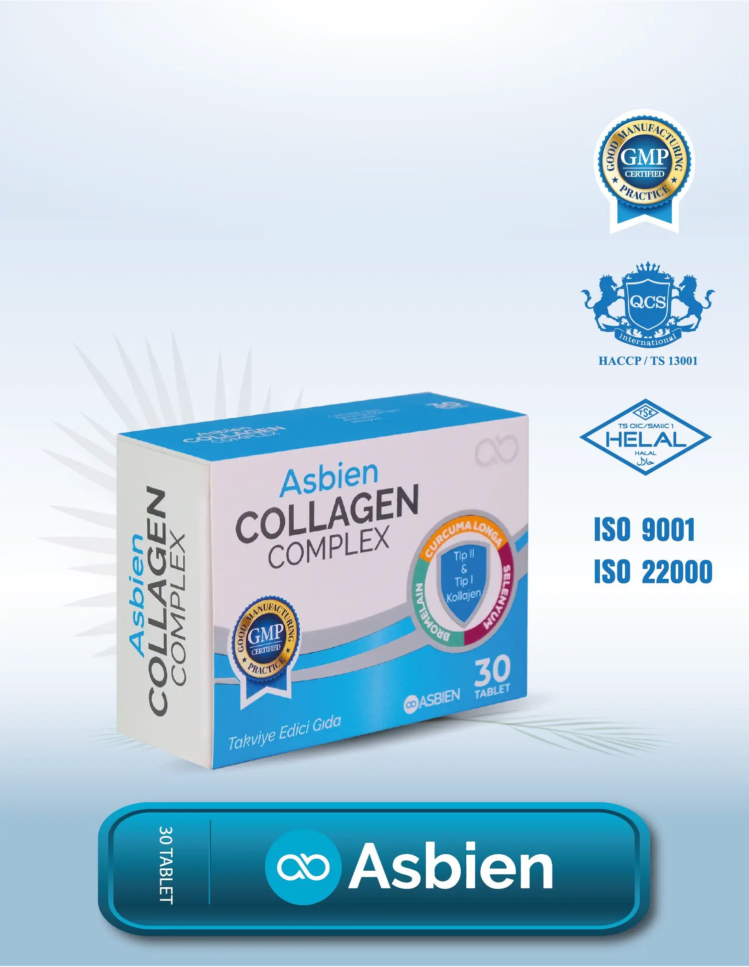 Collagen Complex Type 1, Type 2, Type 3 - 30 Tablets