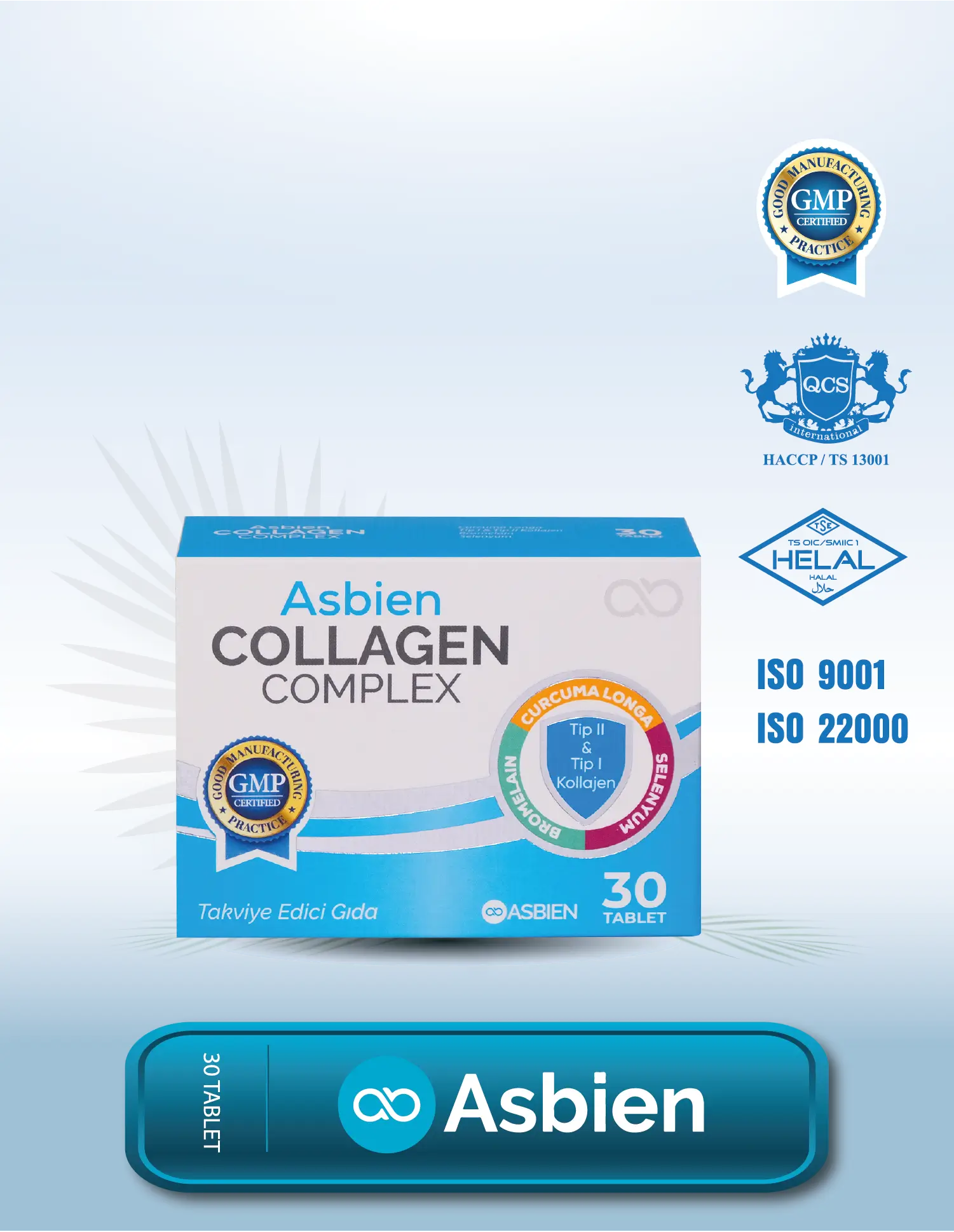 Collagen Complex Type 1, Type 2, Type 3 - 30 Tablets