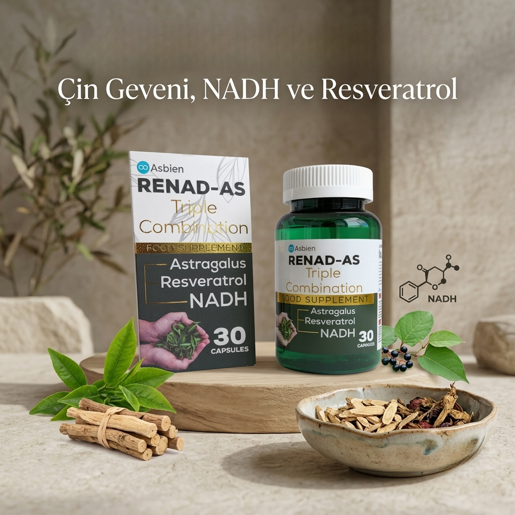 Renad-As , Astragalus (Çin Geveni ) , Nadh ,resveratrol  Içeren 30 Kapsül Renadas