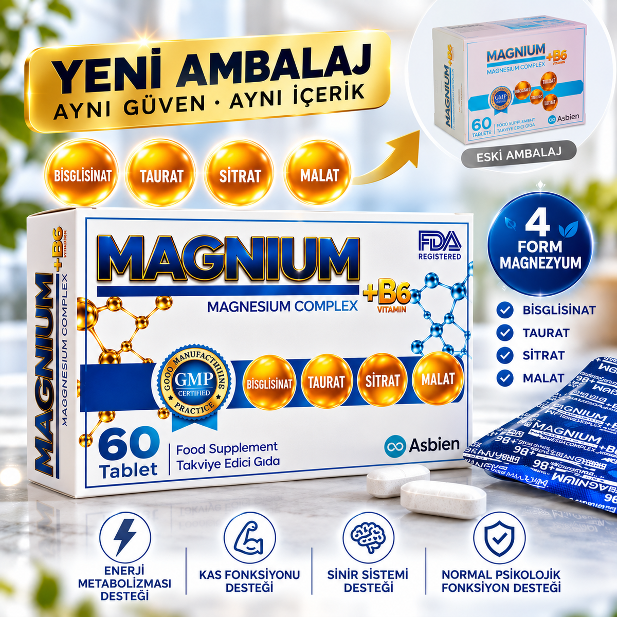 Magnium Magnesium(Magnezyum) Complex +B6