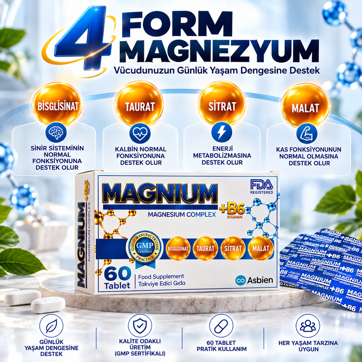 Magnium Magnesium(Magnezyum) Complex +B6